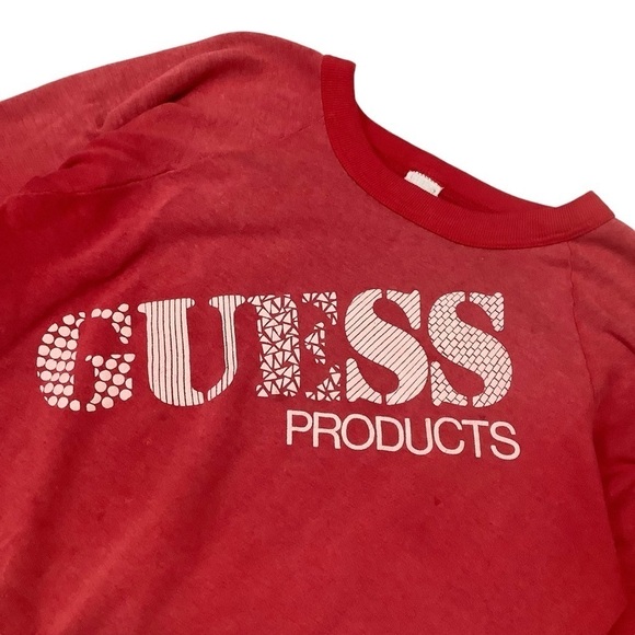 Vintage 80’s 90’s Guess Red Crewneck Sweatshirt Sz Medium - Picture 4 of 11
